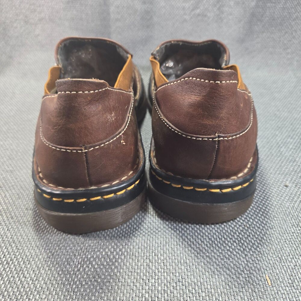 Dr. Martens Mens 10 Brown Leather Slip On Casual Shoes Round Toe Low Top Boot - Picture 3 of 8